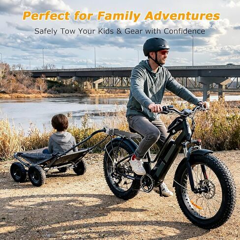 Universal Trailer Coupler Hitch for E-Bike & Bike, Heavy-Duty Cargo Connector with Multi-Hole Fit & Quick Installation, Ideal for Camping, Shopping, Pet in Kuwait