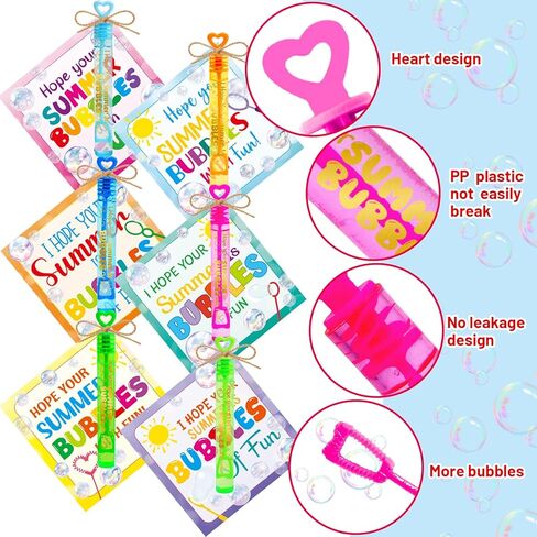 WorldBazaar 36 Pcs End of Year Gifts Mini Bubble Wands Gift Cards Set End of School Year Gifts for Students Kids Bubble Summer Party Favors with Tag Ribbon for Graduation Party Goodie Bag Stuffer in Kuwait