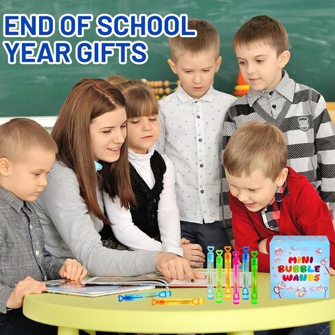WorldBazaar 36 Pcs End of Year Gifts Mini Bubble Wands Gift Cards Set End of School Year Gifts for Students Kids Bubble Summer Party Favors with Tag Ribbon for Graduation Party Goodie Bag Stuffer in Kuwait