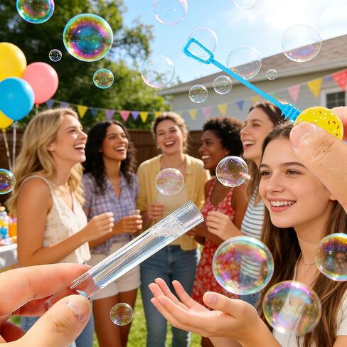 24-Pack Donut-Themed Bubble Wands – Decor (Assorted Donut Shapes) Party Favors, Goodie Bag Stuffers & Piñata Fillers for Donut-Themed Birthdays, Baking Parties & Family Backyard Gatherings in Kuwait