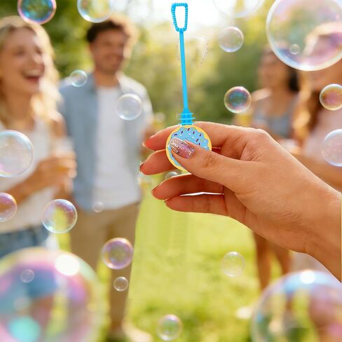 24-Pack Donut-Themed Bubble Wands – Decor (Assorted Donut Shapes) Party Favors, Goodie Bag Stuffers & Piñata Fillers for Donut-Themed Birthdays, Baking Parties & Family Backyard Gatherings in Kuwait