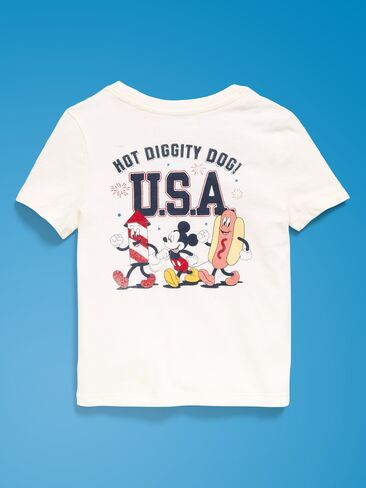 Old Navy Old Navy x Disney Mickey Mouse Unisex Logo-Graphic T-Shirt for Toddler - Sea Salt in Kuwait