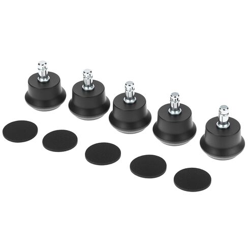 QWORK Heavy-Duty Bell Glides Replacement Set for Office Chairs & Stools, Converts Casters to Fixed Feet, Noise-Reducing with Self-Adhesive Felt Pads,1000 lbs, 5 Pack in Kuwait