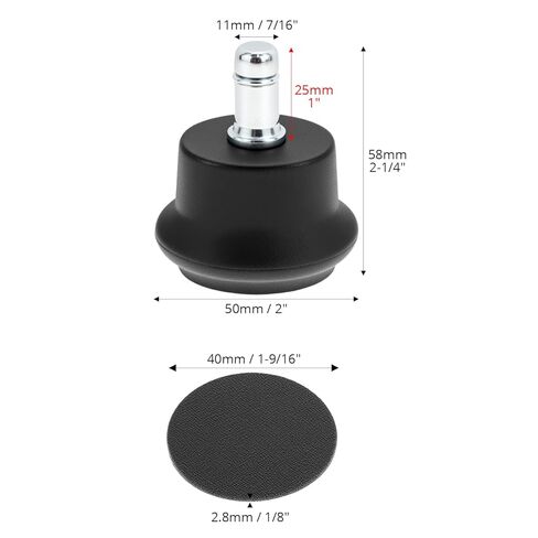 QWORK Heavy-Duty Bell Glides Replacement Set for Office Chairs & Stools, Converts Casters to Fixed Feet, Noise-Reducing with Self-Adhesive Felt Pads,1000 lbs, 5 Pack in Kuwait
