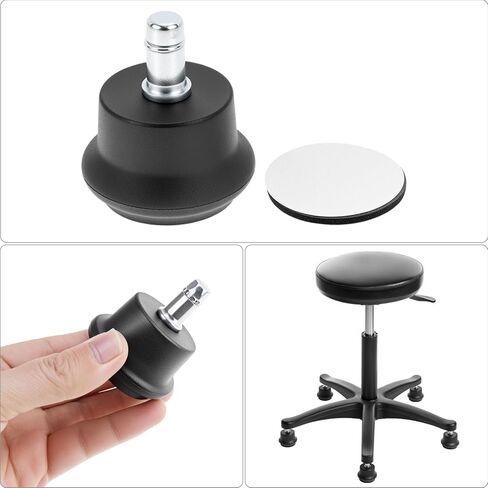 QWORK Heavy-Duty Bell Glides Replacement Set for Office Chairs & Stools, Converts Casters to Fixed Feet, Noise-Reducing with Self-Adhesive Felt Pads,1000 lbs, 5 Pack in Kuwait