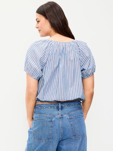 بلوزة فقاعية بأكمام قصيرة من Old Navy - شريط أحمر وأزرق in Kuwait