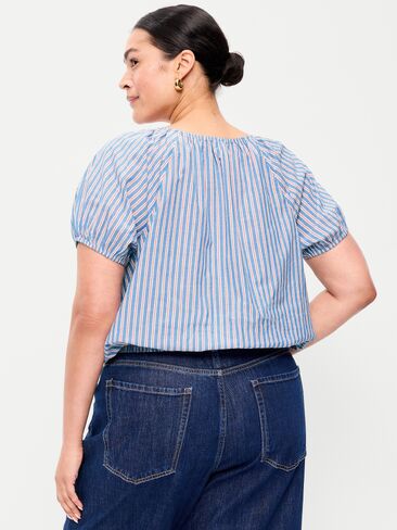 بلوزة فقاعية بأكمام قصيرة من Old Navy - شريط أحمر وأزرق in Kuwait