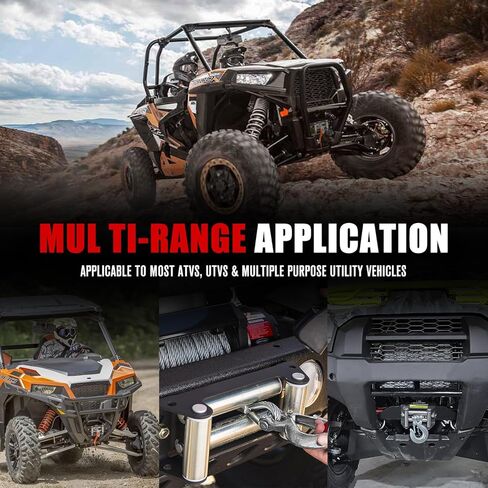 ونش FieryRed ATV/UTV - ونش كهربائي 12 فولت 3500 رطل مع كابل فولاذي وسلك وجهاز تحكم عن بعد لاسلكي، رأس دوار، مقاومة للماء IP67 in Kuwait