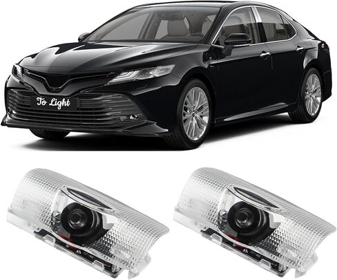 2 Pcs Never Fade HD Car Door Lights Logo Projector - Definition Welcome Highlander Camry 4Runner Sienna Corolla Tundra Prius Venza Prado Sequoia Red Letters in Kuwait