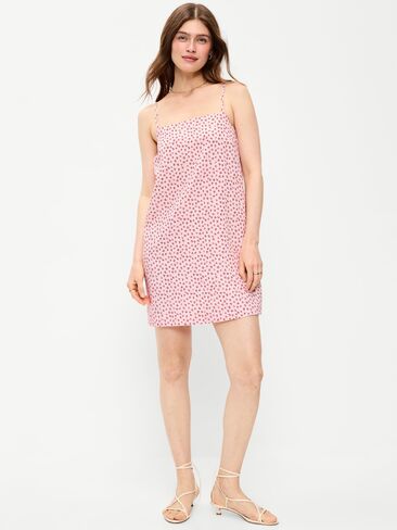 Old Navy Strappy Mini Shift Dress - Red Ditsy Floral in Kuwait