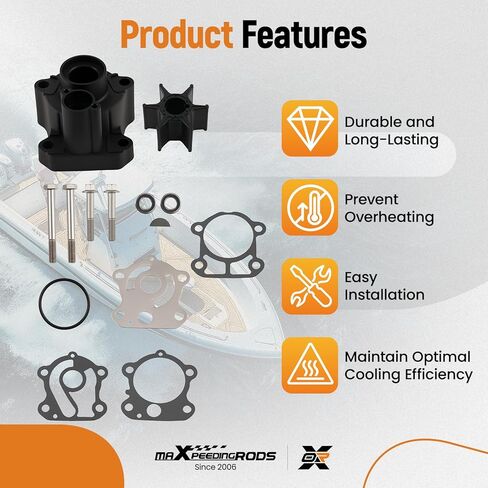 طقم دفاعة مضخة مياه خارجية من maxpeedingrods لياماها 75 80 90 100 HP 4 محركات السكتة الدماغية استبدال 67F-W0078-00 67F-44311-01-00 in Kuwait