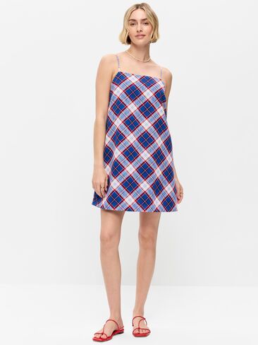 Old Navy Strappy Mini Shift Dress - Blue Plaid in Kuwait