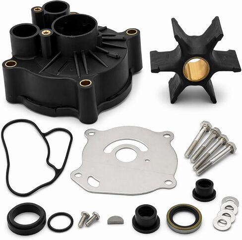 FASWORX Premium Water Pump Impeller Repair Kit with Housing for 1973-1977 Johnson Evinrude V4 85 115 135 HP Outboards, Replaces OEM 0439140 439140 777807 18-3384, Dual-Tube Recirculating System in Kuwait