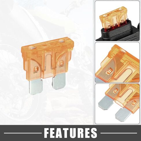 5A Standard Blade Style Fuse 12 AWG Fuse Holder Waterproof 12 Gauge Fuse Holder Blade Style Inline Fuse Holder Metal Black in Kuwait