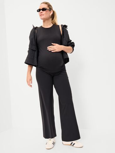 Old Navy Maternity Maternity StudioSmooth بنطال واسع الساق - بلاك جاك in Kuwait