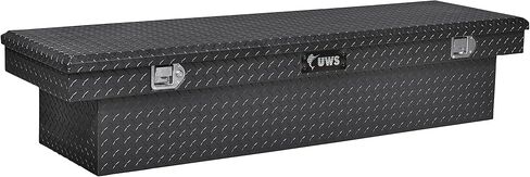 UWS EC10212 صندوق أدوات الشاحنة المصنوع من الألومنيوم ذو الجدار الثقيل باللون الأسود اللامع مقاس 60 بوصة، غطاء صلب in Kuwait