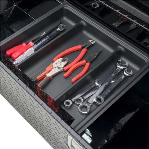 UWS EC10212 صندوق أدوات الشاحنة المصنوع من الألومنيوم ذو الجدار الثقيل باللون الأسود اللامع مقاس 60 بوصة، غطاء صلب in Kuwait