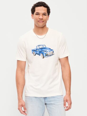 Old Navy Graphic T-Shirt for Adults - Off White in Kuwait