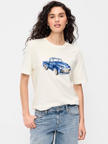 Old Navy Graphic T-Shirt for Adults - Off White in Kuwait