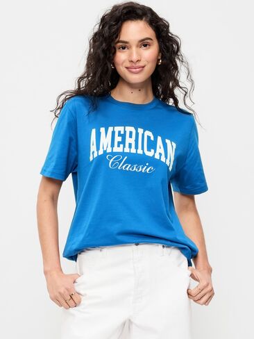 تي شيرت برسومات Old Navy للبالغين - رابسودي باللون الأزرق in Kuwait