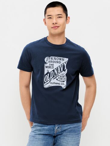 Old Navy Graphic T-Shirt for Adults - Navy Blue in Kuwait