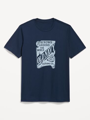 Old Navy Graphic T-Shirt for Adults - Navy Blue in Kuwait