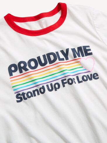 تي شيرت Old Navy Pride Ringer - كالا ليلي أبيض in Kuwait