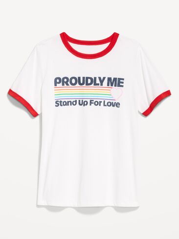 تي شيرت Old Navy Pride Ringer - كالا ليلي أبيض in Kuwait