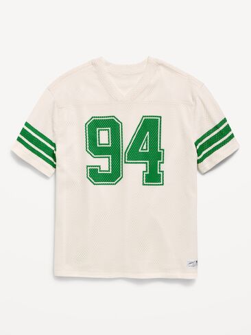 Old Navy Oversized Mesh Graphic Football T-Shirt for Boys - Sea Salt in Kuwait