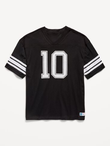 Old Navy Oversized Mesh Graphic Football T-Shirt for Boys - Black Jack in Kuwait