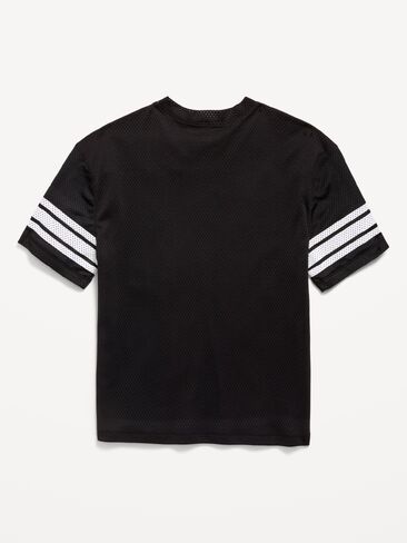Old Navy Oversized Mesh Graphic Football T-Shirt for Boys - Black Jack in Kuwait