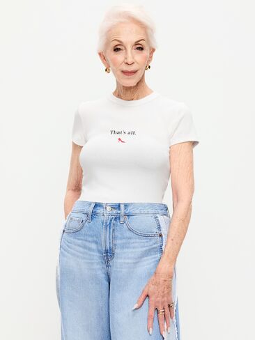 Old Navy Old Navy x The Devil Wears Prada Snug Crop T-Shirt - Calla Lily White in Kuwait