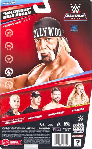 Mattel WWE "Hollywood" Hulk Hogan Action Figure، سلسلة الحدث الرئيسي #165، نجم قابل للتجميع مقاس 6 بوصات مع 14 نقطة مفصلية ومظهر يشبه الحياة in Kuwait