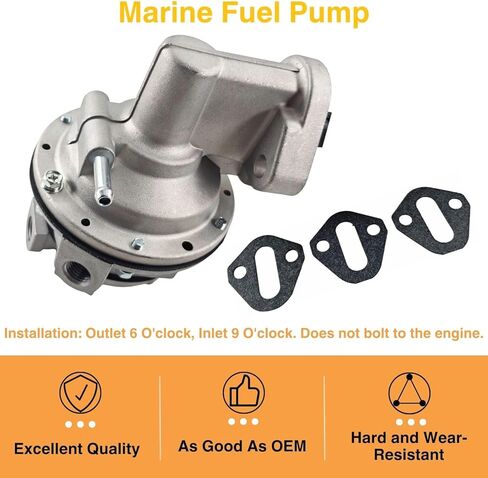 861677T 818383T 60932 مضخة الوقود البحرية الميكانيكية تناسب MerCuriser Mark V 454 502 GM Big Block 7.4L 8.2L V8 1992 93 94 95 1990-2000 لـ Sierra 18-8860 لـ Cater M60932 SP1288MP 77100 in Kuwait