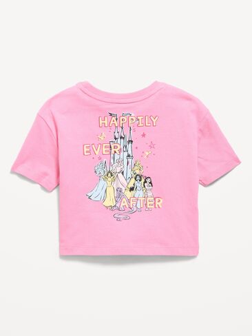 تي شيرت Old Navy Disney© Princess كبير الحجم برسومات مربعة للفتيات الصغيرات - وردي كوبية in Kuwait