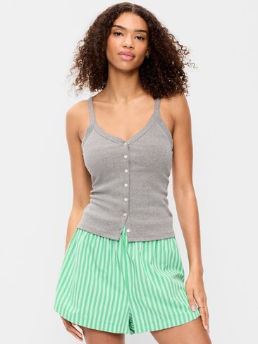 Old Navy Button-Front Cami Tank Top - Dark Heather Grey in Kuwait