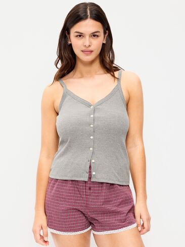 Old Navy Button-Front Cami Tank Top - Dark Heather Grey in Kuwait