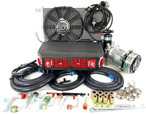 A/C KIT UNIVERSAL UNDERDASH EVAPORATOR 432-100 RED 12V WITH ELECTRICAL HARNESS in Kuwait