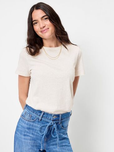 Old Navy EveryWear Crew-Neck T-Shirt - Oatmeal Heather in Kuwait