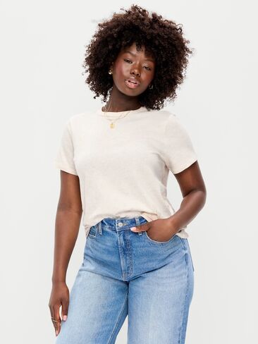 Old Navy EveryWear Crew-Neck T-Shirt - Oatmeal Heather in Kuwait