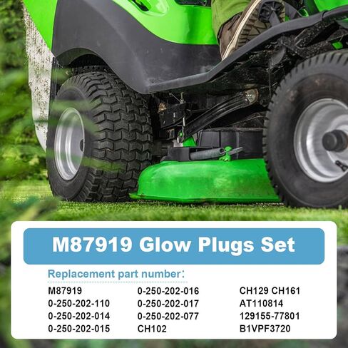 3 قطع شمعات توهج M87919 متوافقة مع John Deere 330 332 375 430 455 متوافقة مع Yanmar 3TN66C 3TN66UJ 3TNA72UJ استبدال 0-250-202-110، 0-250-202-014، 0-250-202-015، 0-250-202-016, 0-250-202-017 in Kuwait