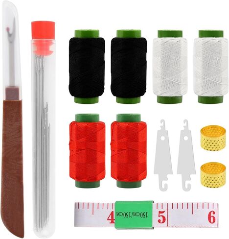 Zorivane 37PCS Sewing Tool Set Needle and Thread kit, Big Eye Steel Sewing Needle with Thimble, Threader and Thread Rippers, Clothing Repair Sewings Kit for Adults Beginners in Kuwait