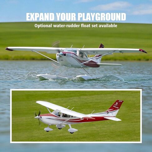 FMS 1500mm Cessna 182 RTF Remote Control Airplane with 3541-KV840 Brushless Motor, CNC Metal Landing Gear, LED Navigation Lights, High Wing Trainers for Adults and Beginners in Kuwait