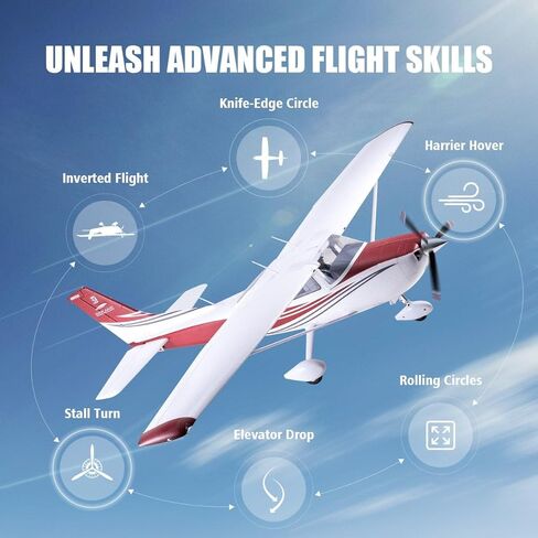 FMS 1500mm Cessna 182 RTF Remote Control Airplane with 3541-KV840 Brushless Motor, CNC Metal Landing Gear, LED Navigation Lights, High Wing Trainers for Adults and Beginners in Kuwait