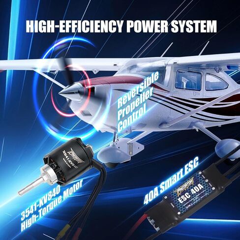 FMS 1500mm Cessna 182 RTF Remote Control Airplane with 3541-KV840 Brushless Motor, CNC Metal Landing Gear, LED Navigation Lights, High Wing Trainers for Adults and Beginners in Kuwait