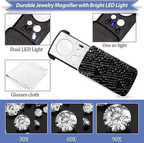 HMKIS Diamond Tester + 200g/0.01g Jewelry Scale＋30X Mini LED Magnifying, Powered by USB or 9V Battery, Adaptable to Different Operating Environments and Stable Operation of Dynamic Algorithms in Kuwait