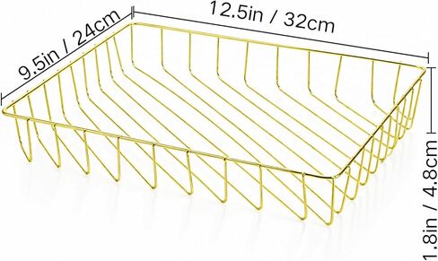 Okllen 3 Pack Gold Wire File Organizer Trays for Desk, A4 & Letter Size Metal Document Holder, Desktop Magazine Paper Trays for Office Cosmetics Bathroom in Kuwait