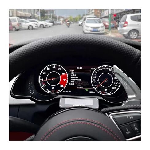 لوحة قيادة 10.25 بوصة متوافقة مع أودي A5 S5 2008-2016 LCD CARPLAY الرقمية الافتراضية قمرة القيادة مجموعة أدوات ODO عداد السرعة in Kuwait