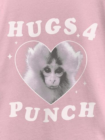 تي شيرت Old Navy Punch The Monkey Hugs برسومات - وردي in Kuwait