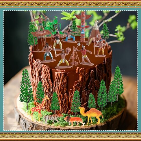70 Pcs Native American Indians Figures Powhatan Indians Action Figure Diorama Include Plastic Figures Trees Animals Models for Historical Education School Project Birthday Home Decoration Party Favors in Kuwait